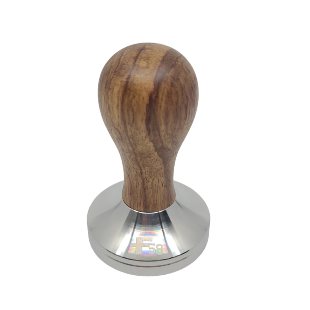 Flat Coffee Tamper 58mm - Wood Handle