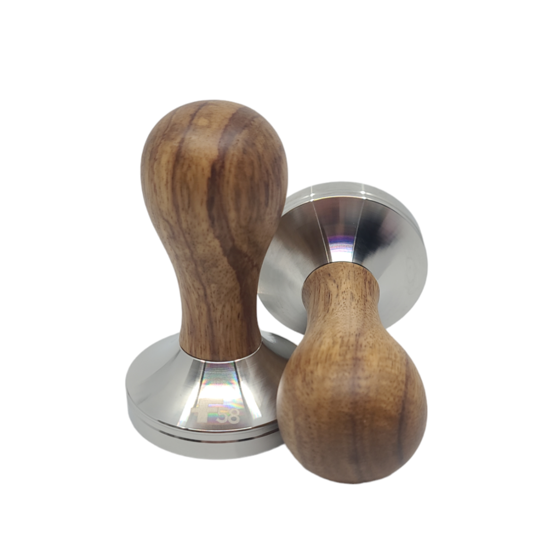 Flat Coffee Tamper 58mm - Wood Handle