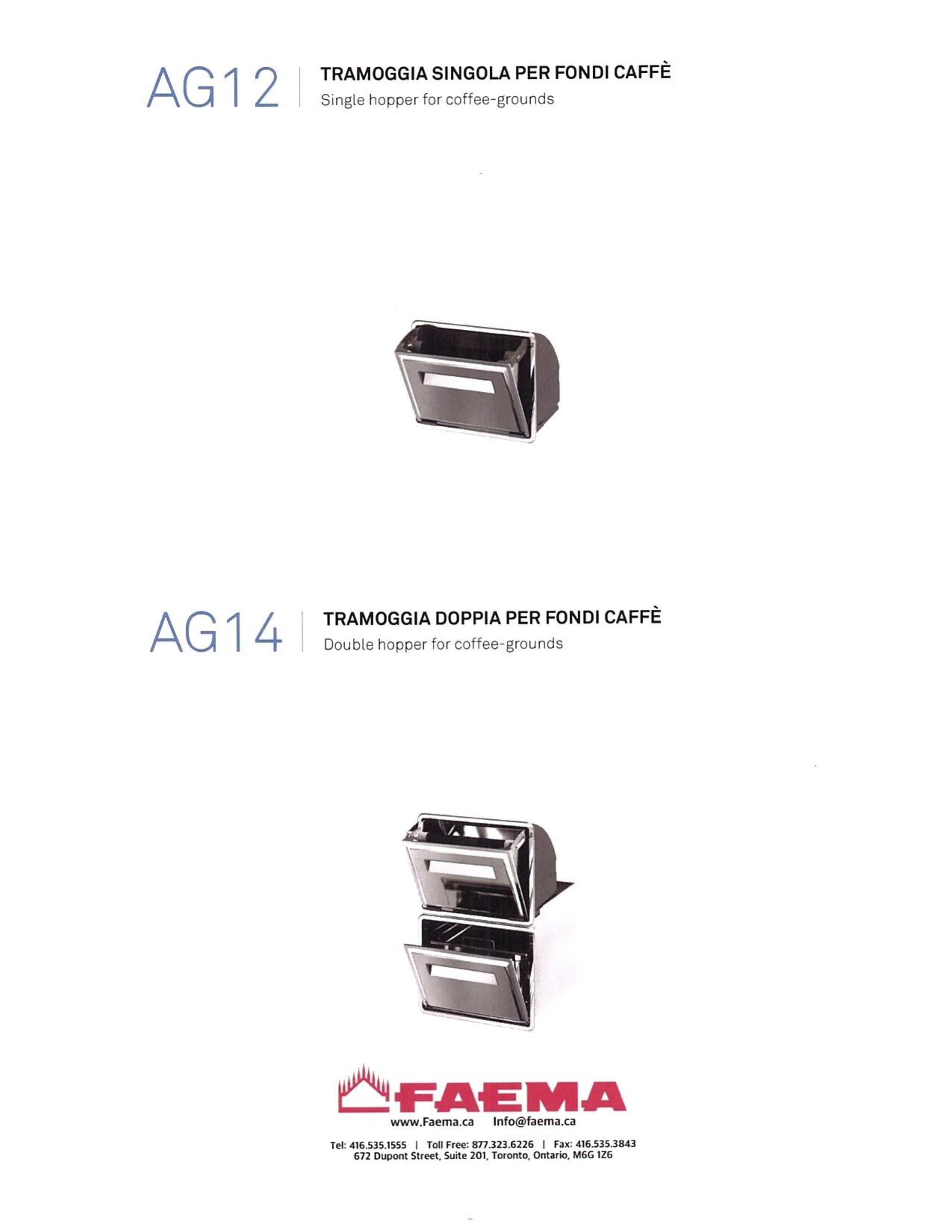 Single hopper for coffee-grounds - AG12
