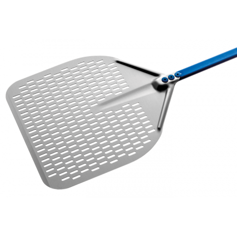 Gi Metal Pizza Tools Head: 20x20 Handle: 47" Gi Metal Aluminum Rectangular Perforated Pizza Peel